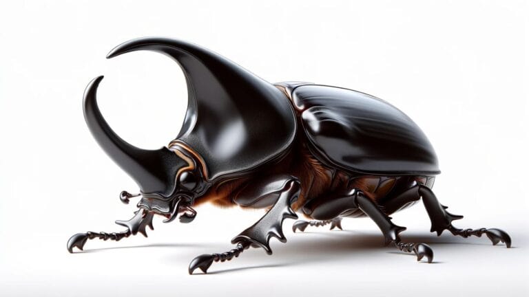 Rhinoceros beetle on a white background