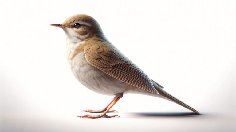 A nightingale on white background