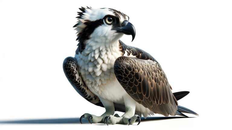 A osprey on white background