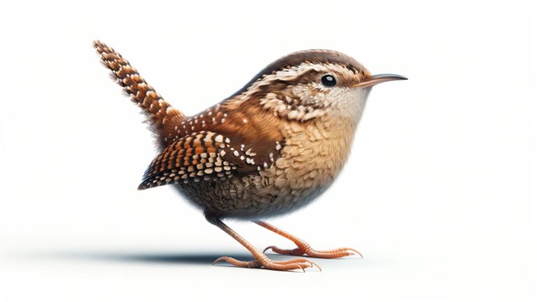 A wren on white background