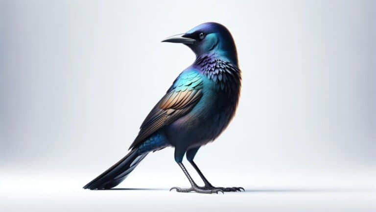 A grackle in a white background