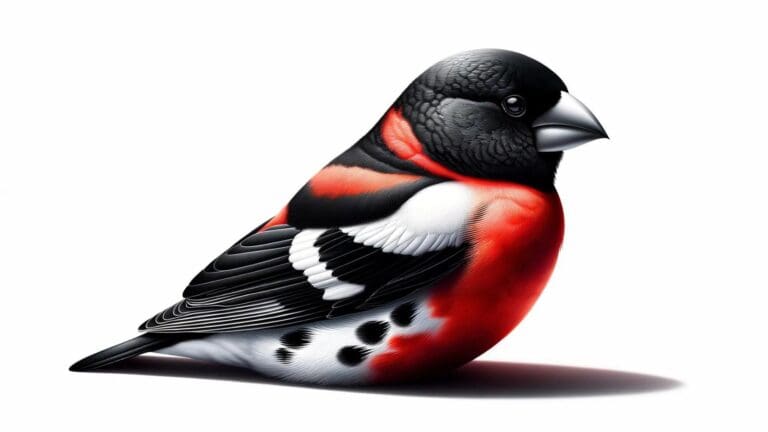 A grosbeak in a white background