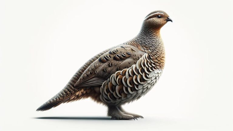 A grouse in a white background