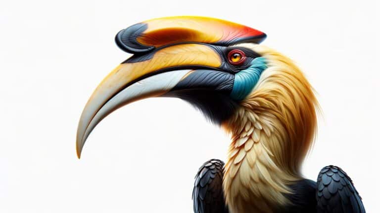 A hornbill on white background