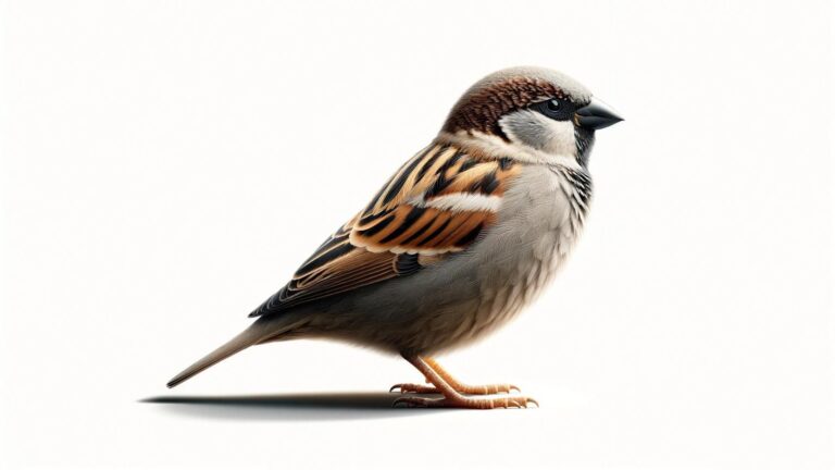 A sparrow on a white background