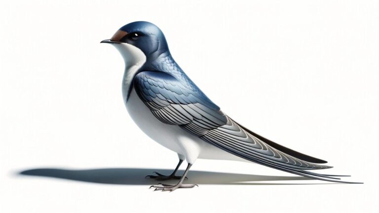 A swallow bird in a white background