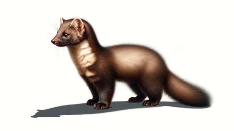 A marten on a white background