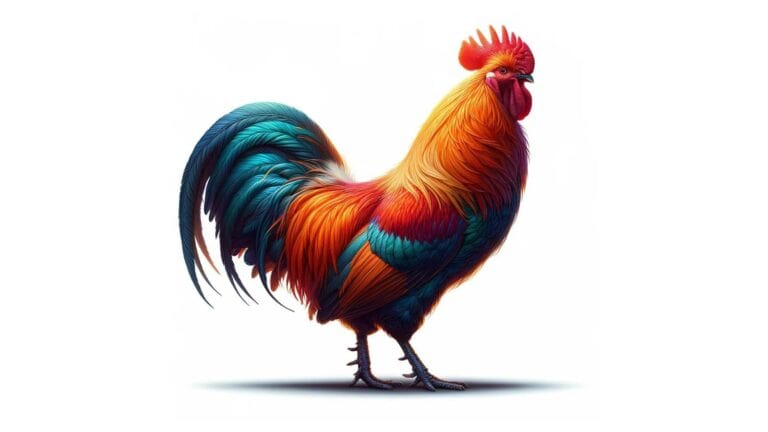 A rooster on a white background