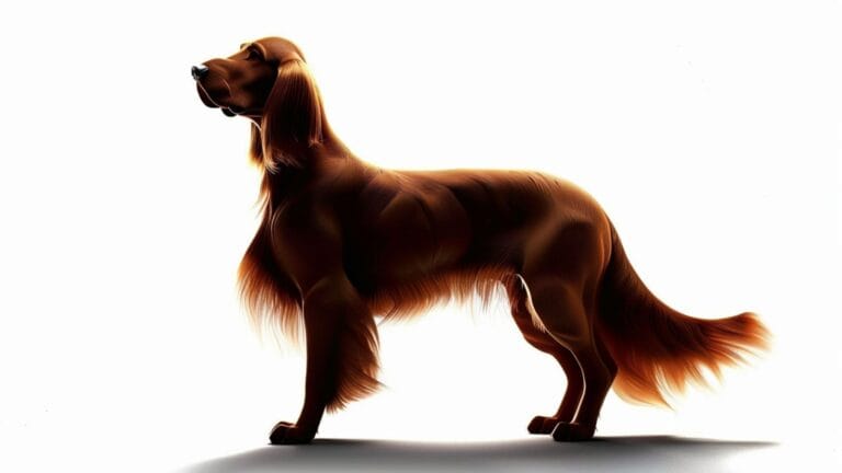 The Irish setter on a white background