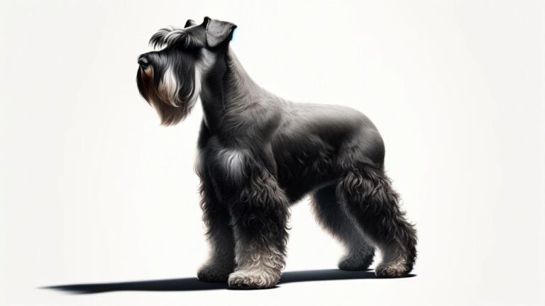 The schnauzer on a white background