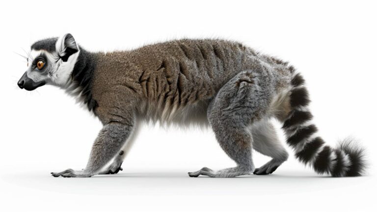 A lemur on a white background