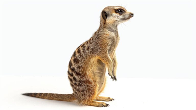 A meerkat on a white background