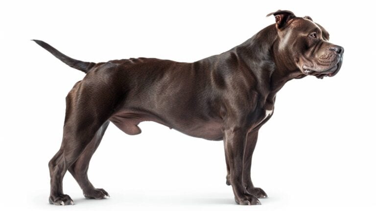 A pitbull on a white background