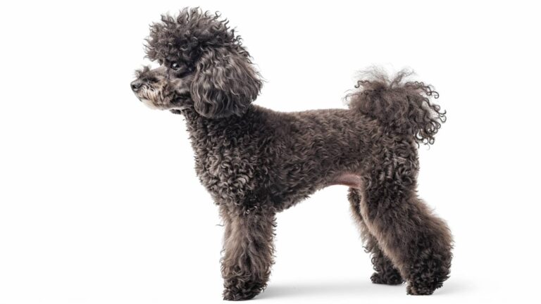 A poodle on a white background