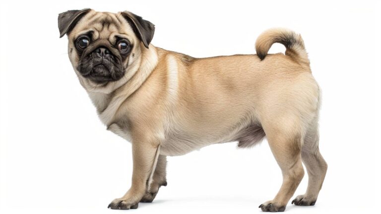 A pug on a white background