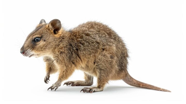 A quokka on a white background