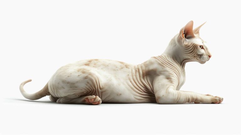 A sphynx cat on a white background