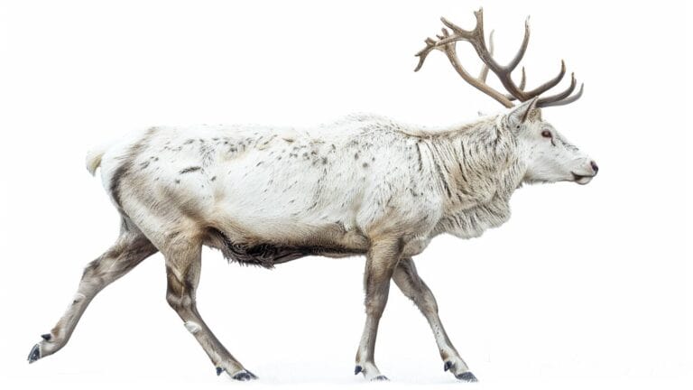 A white stag on a white background