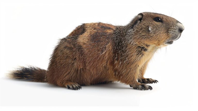 The marmot on a white background