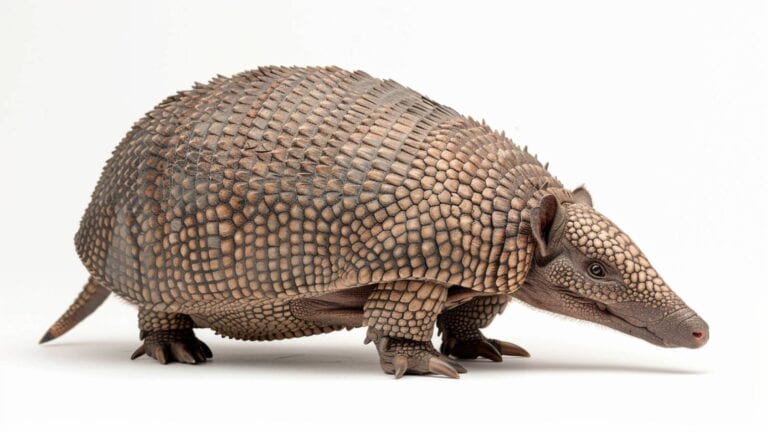 Armadillo on white background