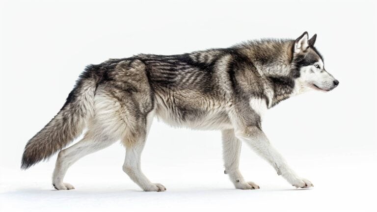 Husky on white background