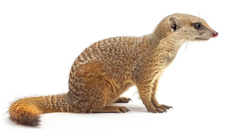 Mongoose on white background