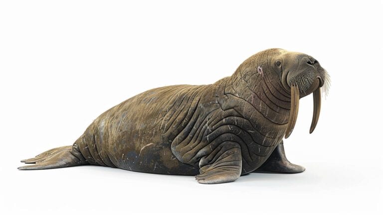 Walrus on white background