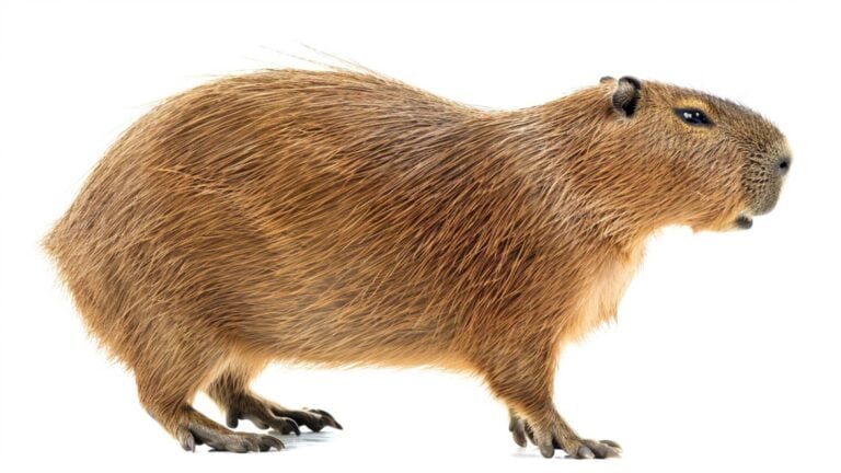 Capybara on white background