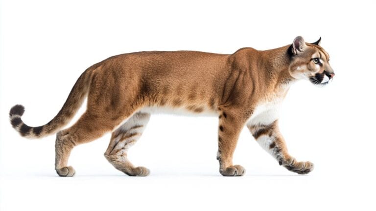 Cougar on white background