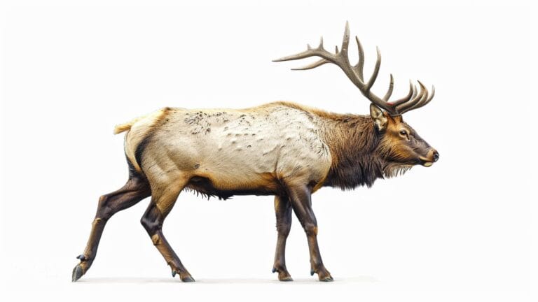 Elk on white background