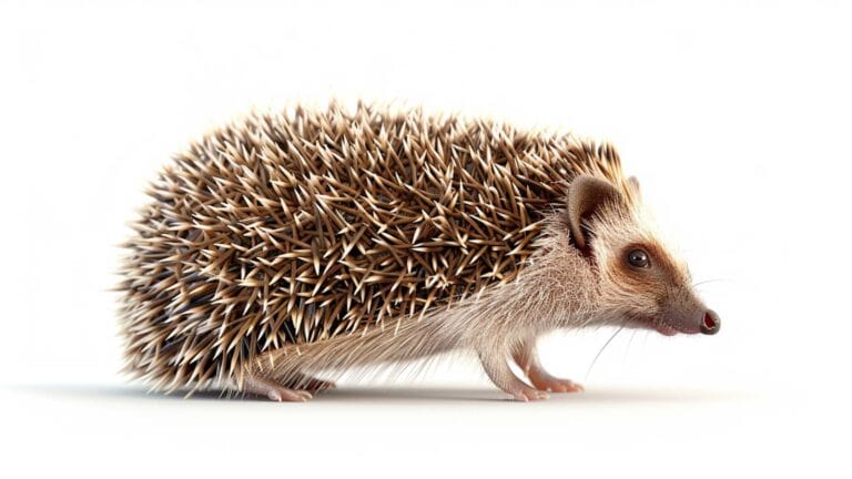 Hedgehog on white background