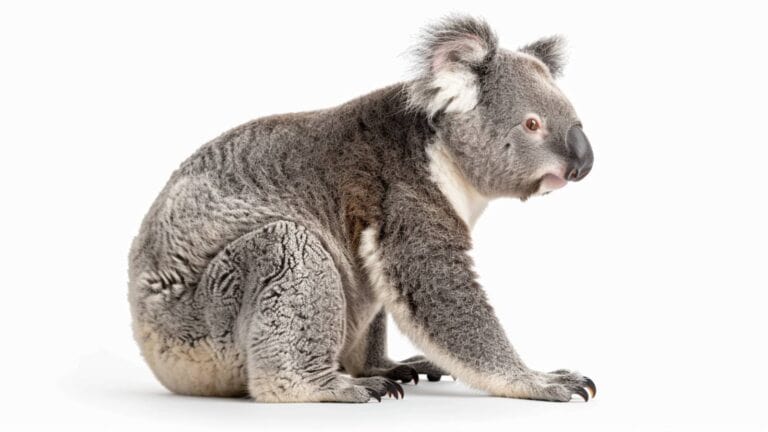 Koala on white background