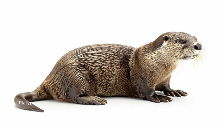 Otter on white background