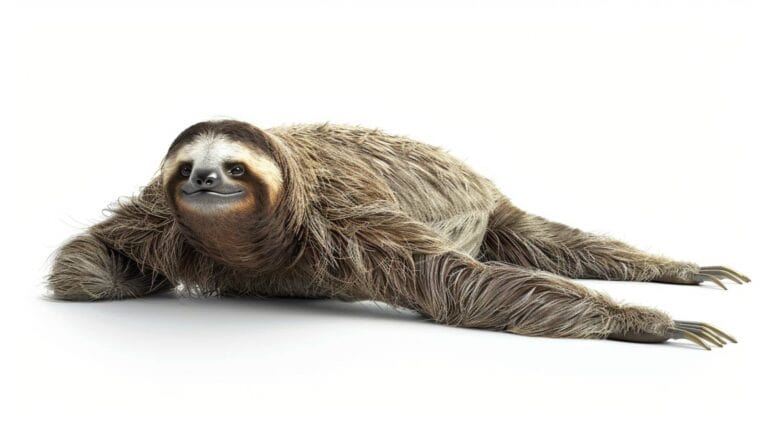 Sloth on white background