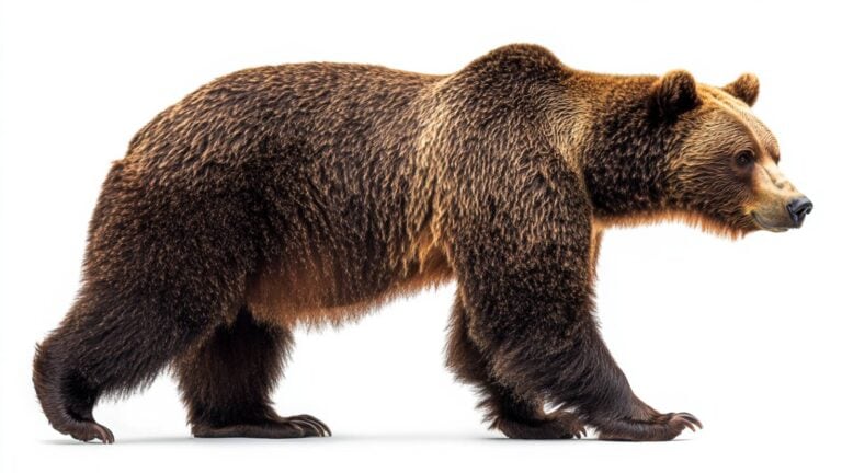 Brown bear on white background