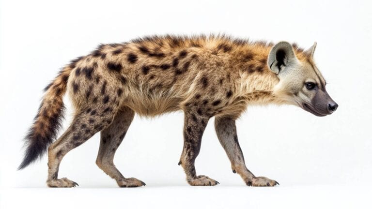 Hyena on white background